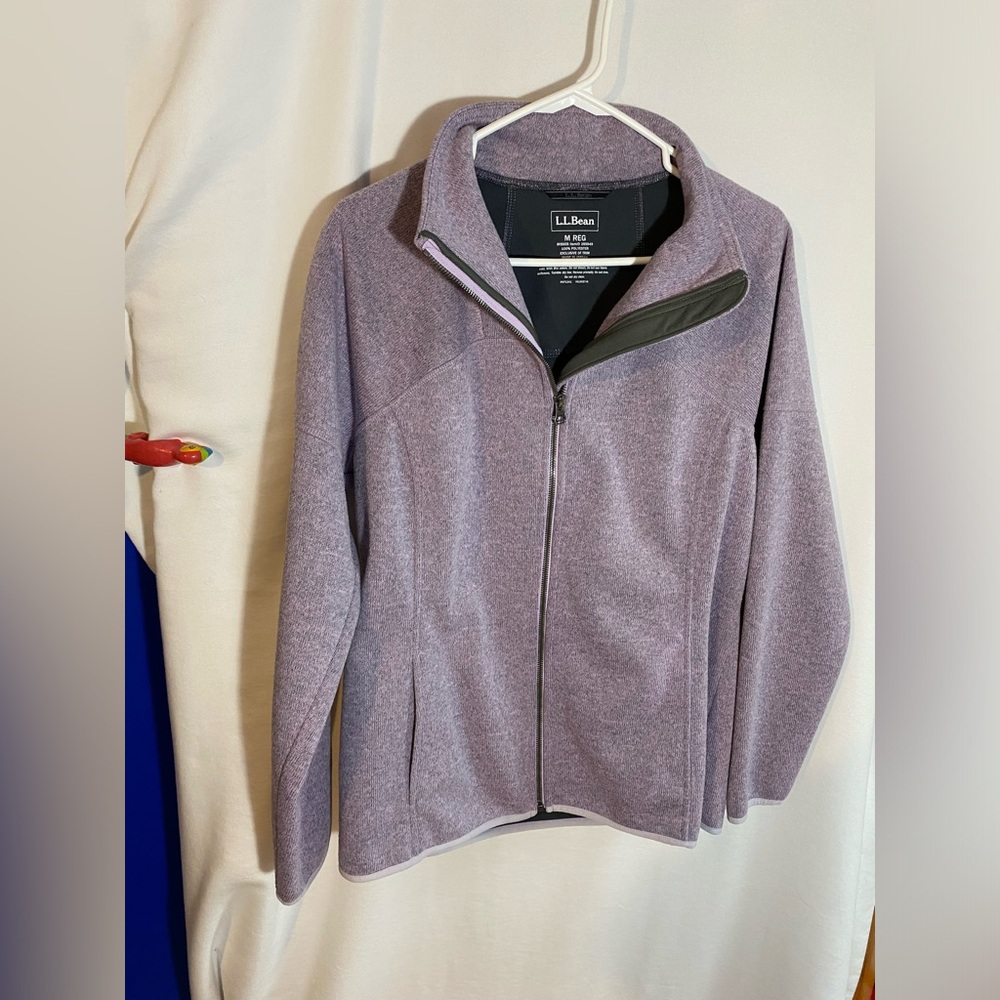 LL Bean Women’s Soft Shell Zip Up Jacket Sweater Knit